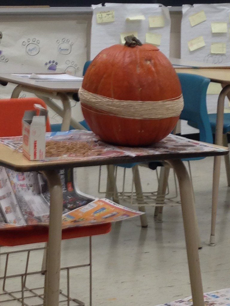 CBartlettOCSB's tweet photo. At 100 and no pop yet! #explodingpumpkin https://t.co/O3tbEwhzoV