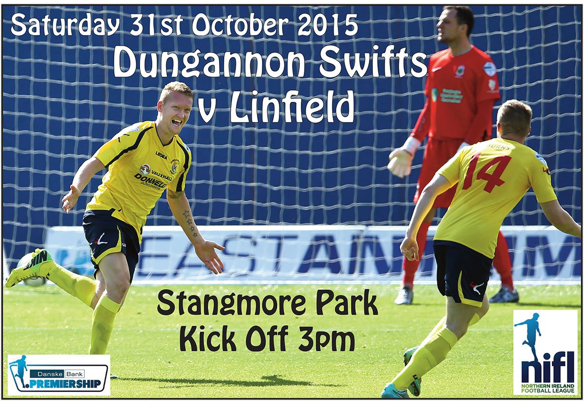 DgnSwifts's tweet photo. Dungannon Swifts v @OfficialBlues Tomorrow at Stangmore Park, Kick Off 3pm. @OfficialNIFL #DanskeBankPrem #Swifts https://t.co/Syi8p7hv34