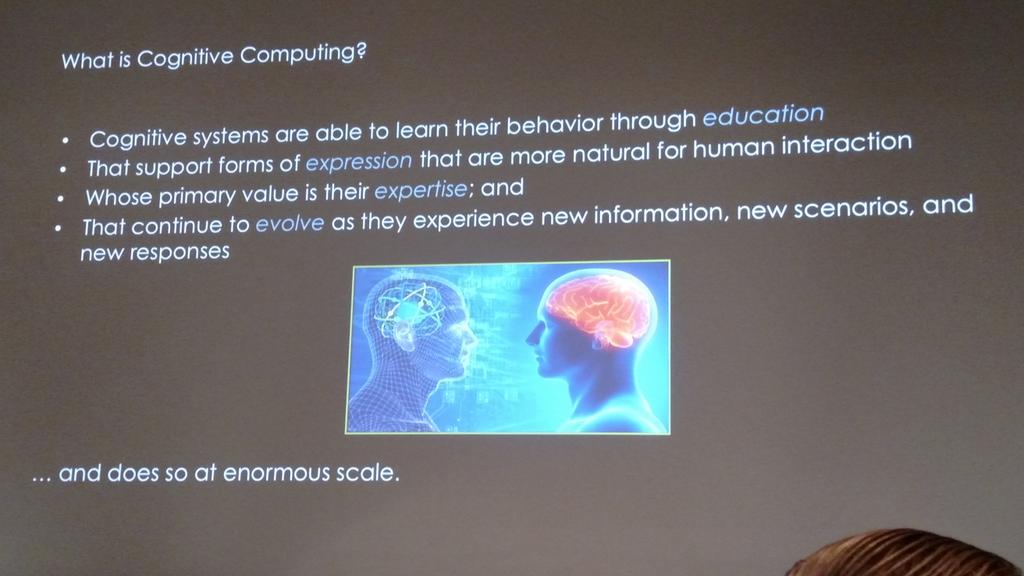 anneod77's tweet photo. CTO Watson/IBM Cognitive systems augment human mind not take over. #contextualrobotics #UCSD https://t.co/VO3t5ac0qC