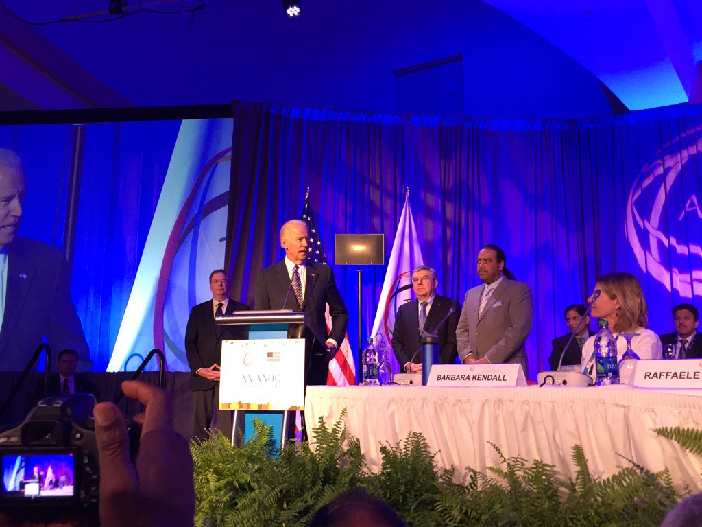 SydneyBauer91's tweet photo. Joe Biden addresses the @ANOC_Olympic general assembly #atrdc https://t.co/gowlSFypxt