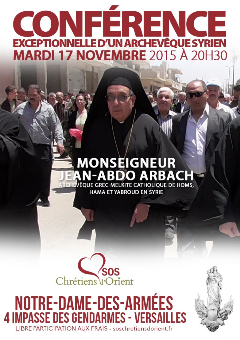 SOSCdOrient's tweet photo. #Versailles Mardi ! Conférence exceptionnelle d’un archevêque syrien 20h30 à ND des Armées.
https://t.co/U6GKB4NTJp https://t.co/dtik0vjxG5