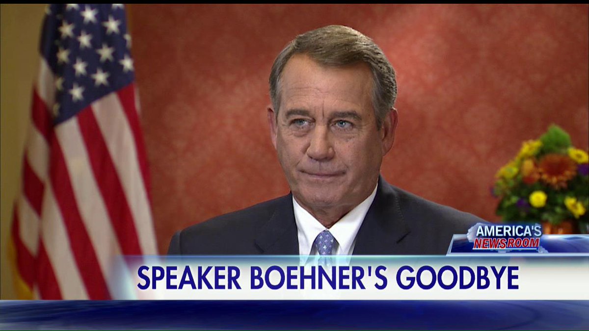 FoxNews's tweet photo. Tune in NOW to @AmericaNewsroom for @BillHemmer's interview with former Speaker @johnboehner! https://t.co/RsNMmCYpZI