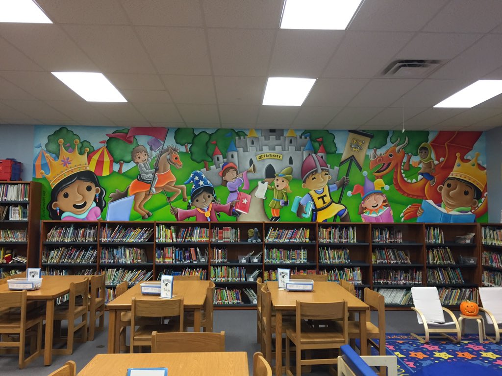 butterfli820's tweet photo. The mural by @kevinluthardt in the JRT Library is completed! I absolutely LOVE it! #365u https://t.co/a6FxRggBRT