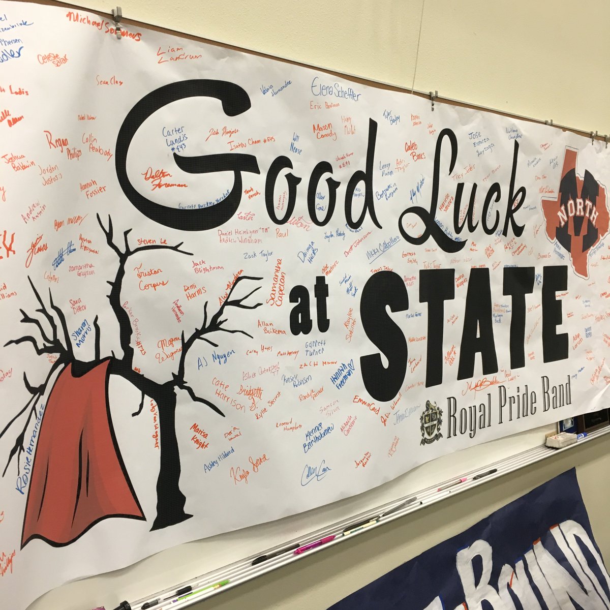 MNHSBulldogBand's tweet photo. Thank you @MHSRoyalPride for the awesome poster! See you on Sunday for the State Send-off! #onfire 🔥 #missred2015 💃 https://t.co/aAoRxYm7Ne