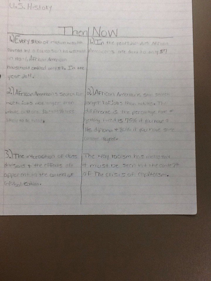 QuentaviousDav2's tweet photo. I compared economic racism from the 20th century to the year 2015. 
#THS2k17 https://t.co/qVFyh6UFQF