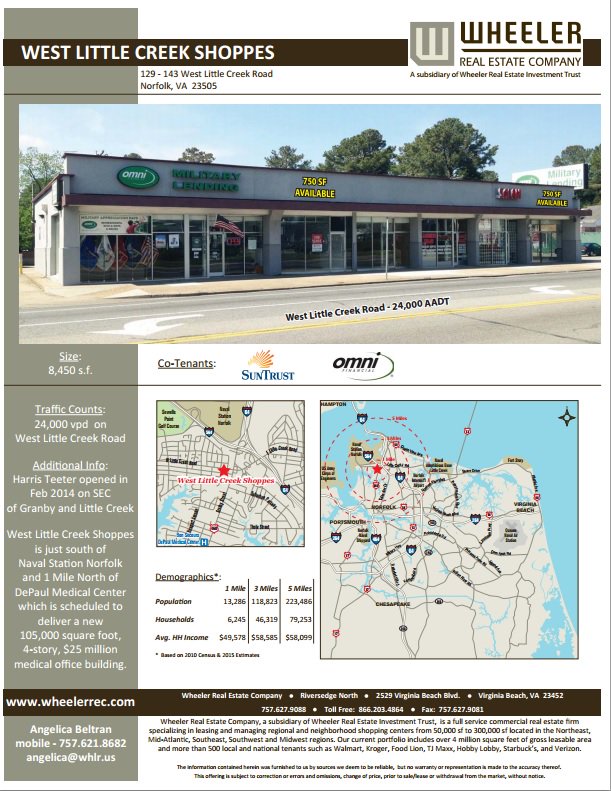 WheelerREIT's tweet photo. WHLR is pleased to announce a lease renewal w/ Jasmine's Sewing Center at West Little Creek Shoppes in Norfolk, Va https://t.co/uUe7qecKkr
