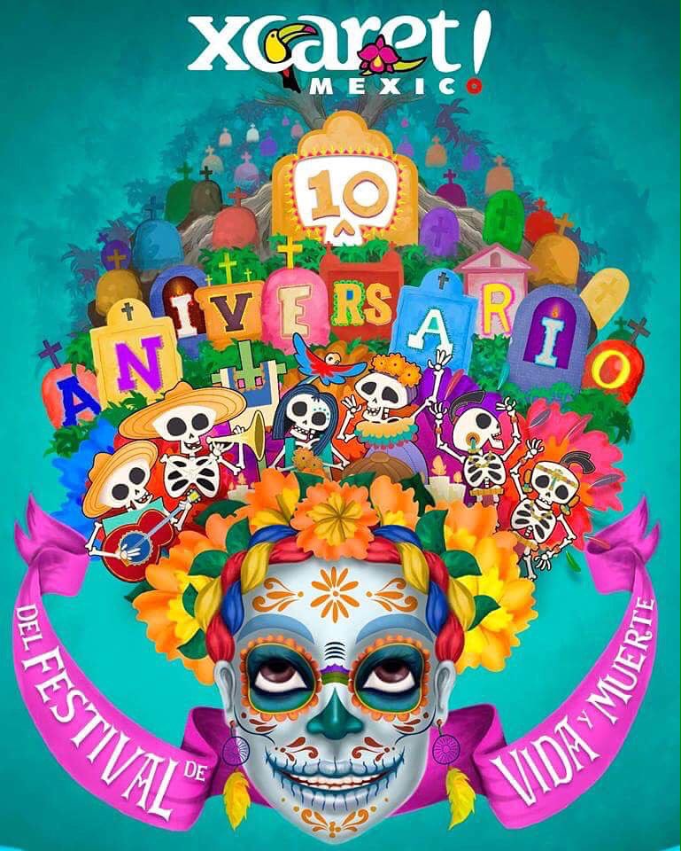 QuintaMagazine's tweet photo. Hoy inicia el #FestivaldeVidayMuerte en @XcaretPark 💀🕯🌙🇲🇽 30-31 Oct/1-2 Nov ➡️ +info https://t.co/Qm82U9jDQr https://t.co/M0hcBsX5SA