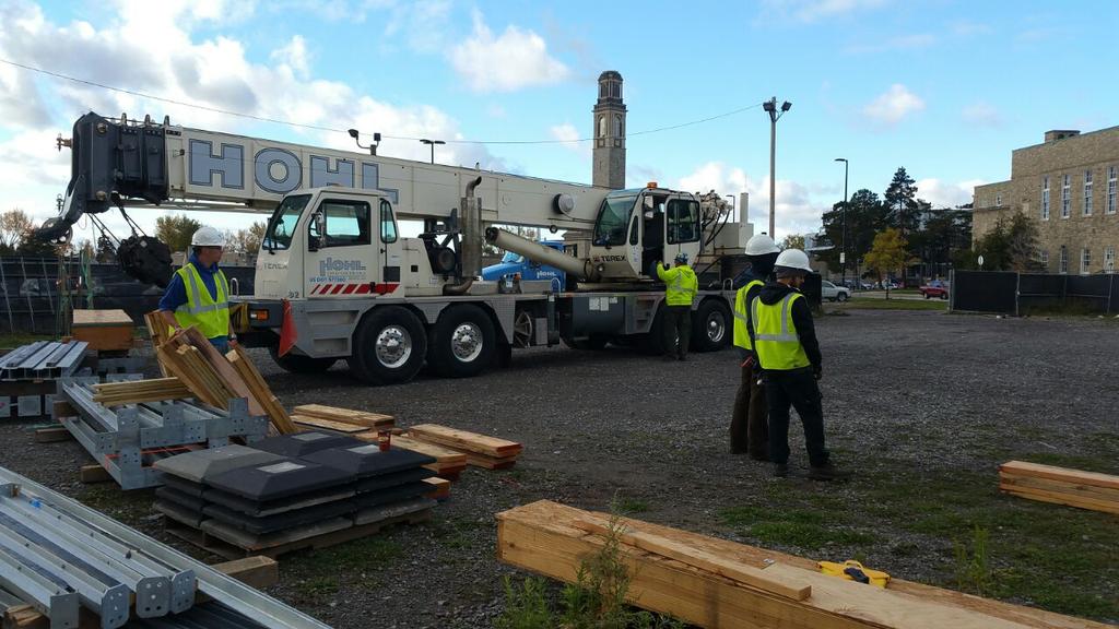 Prepping for #UBGRoWHome's new home during the winter in South campus! #SD2015 #UBuffalo