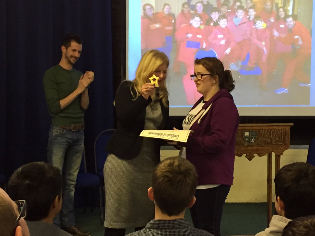 ASC Chair, <a href="/JoannaHunter5/">Jo Hunter</a> giving the The Ellingham Award to Emily, who was nominated by the group for her courage.