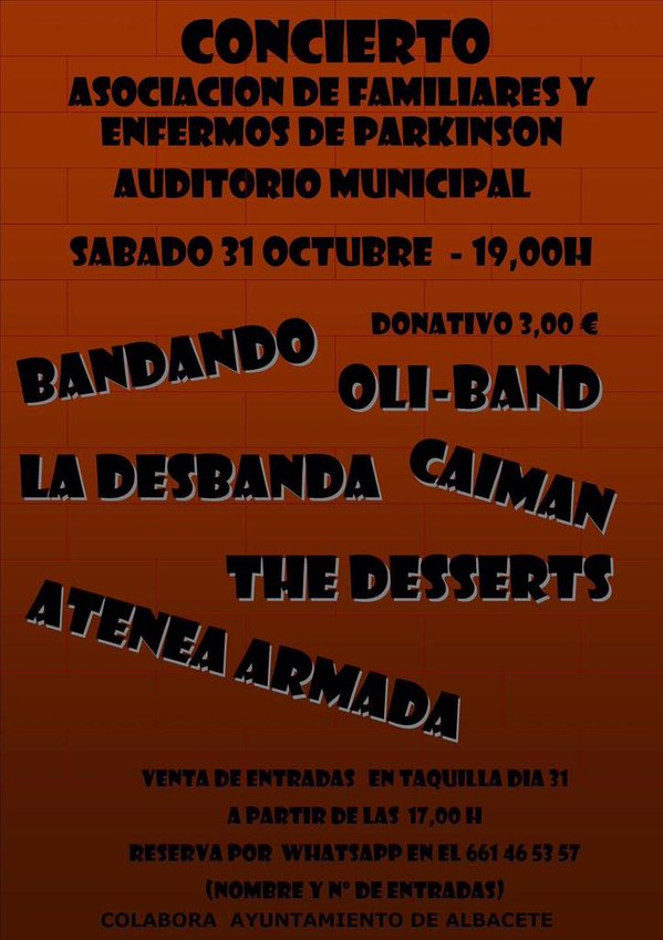 <a href="/Caimanband/">Caimán</a> <a href="/bandandoband/">Bandando</a> <a href="/thedesserts/">The Desserts</a>  #Concierto #Albacete
Sábado 31 octubre  conciertosalbacete.blogspot.com.es/2015/10/concie… <a href="/masquealba/">masquealba</a>