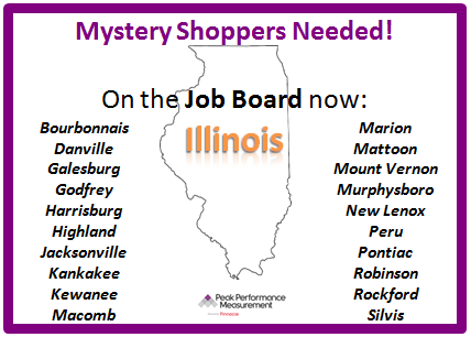 Have you checked the Nov. mystery shops on our job board? Signup/login at pinnaclemysteryshopping.com. Shops across USA!