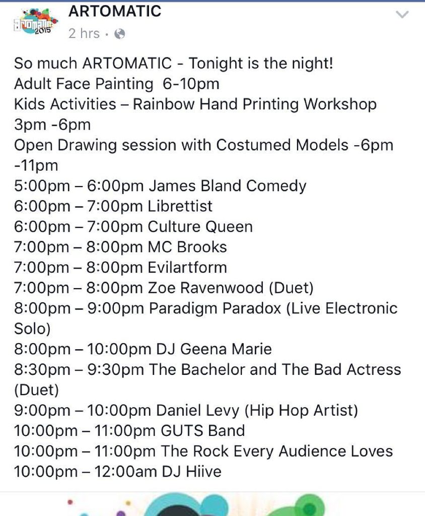 artomatic's tweet photo. by instacmr at https://t.co/cRyPE5BLA3 @2snapsandatwirl schedule #artomatic #artomaticdc #arotmatic2015 https://t.co/xBAfeY4ZVg