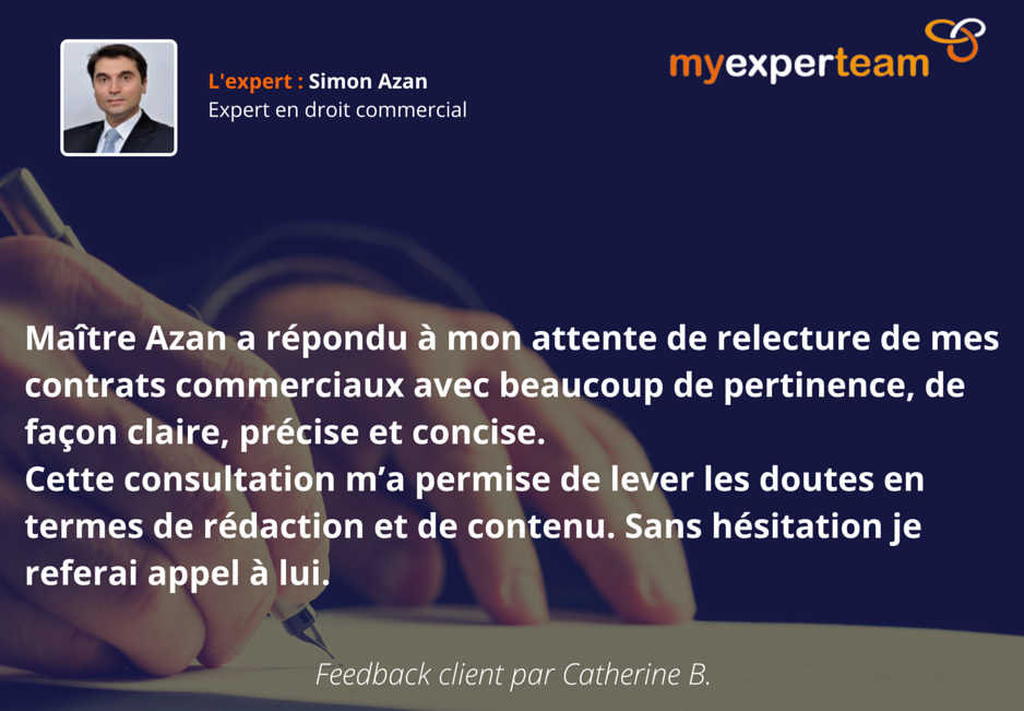 Besoin d'un feedback sur vos contrats commerciaux ? Consultez notre expert Simon Azan >> ow.ly/U2x9K