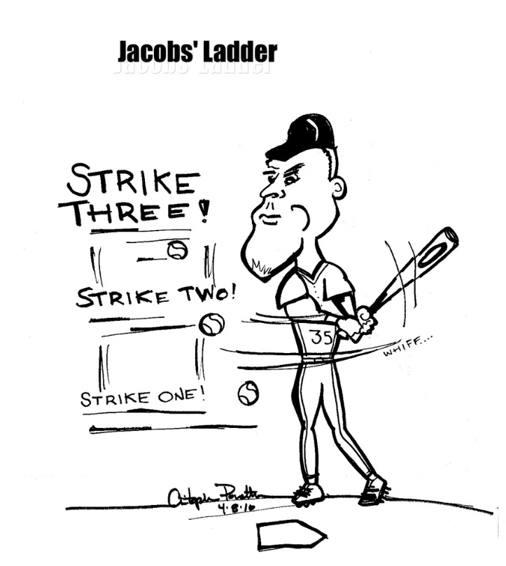 Happy Birthday to former Met Mike Jacobs. Here is one of my first cartoons from April 2010. 