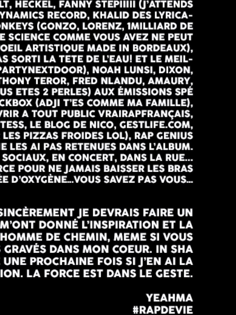 Les remerciements de l'album de @sams33stanfield c'est un délire.

Big up à toi ! 

#Toiaussiretrouvevrf