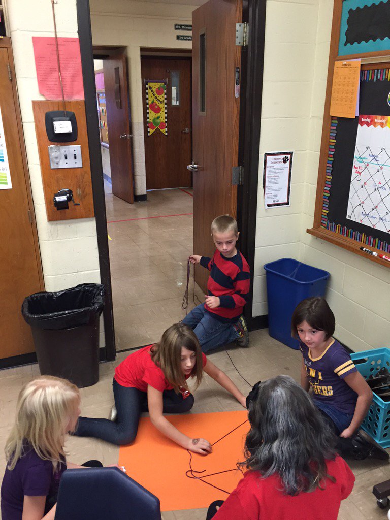 STEM Day in second grade!! We are engineering spiderwebs in my room!