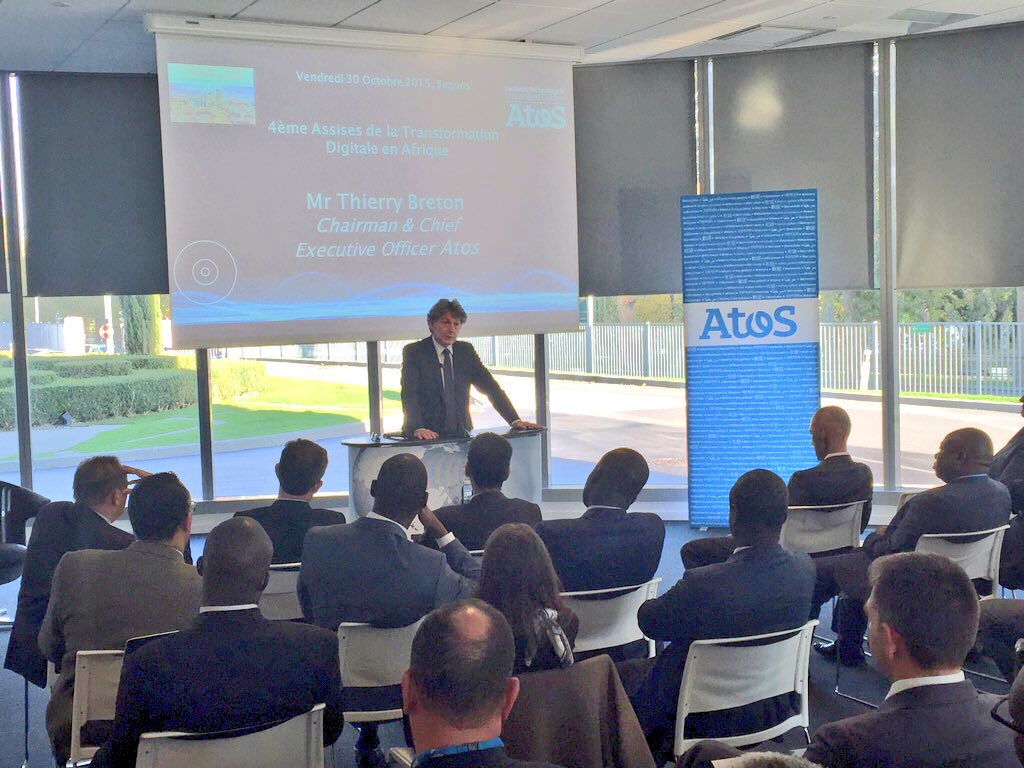 Atos's tweet photo. CEO T. Breton: "Interactions between users generating #data and services processing it create innovation" #ATDA2015 https://t.co/BDTMVDM8d3