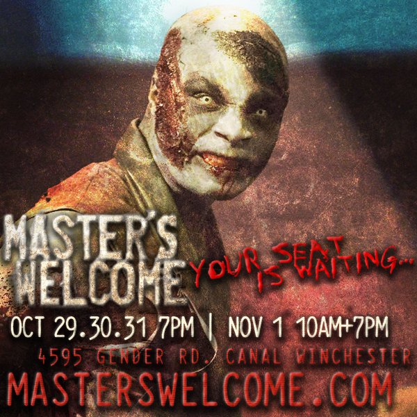 masterswelcome's tweet photo. #MastersWelcome is Ohio's freakiest Halloween-themed theatrical presentation. FREE tickets: https://t.co/uOrPQo2PkR https://t.co/D2V3lDYUPn