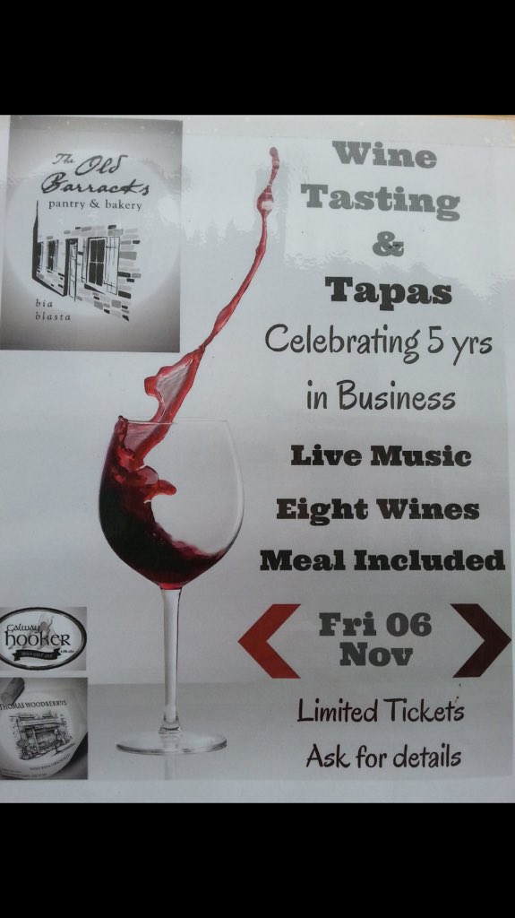 theoldbarracks_'s tweet photo. Happy birthday to us! We're hosting a Spanish wine tasting night 6th https://t.co/WRXLGFNT3T €20 #music #tapas https://t.co/hUUEcJN3li