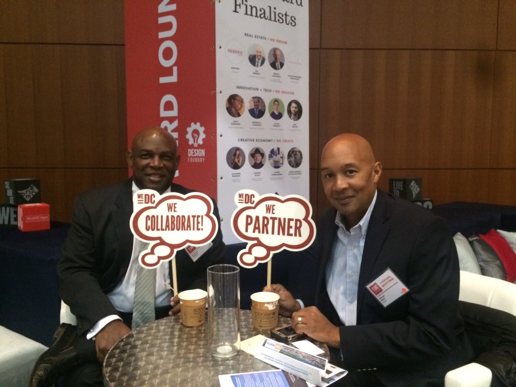 WDCEP's tweet photo. .@StoddardDC1902 and friend hanging out in the #WeDC awards lounge. Tweet us why you love #DC. https://t.co/QgaHH3LKP3