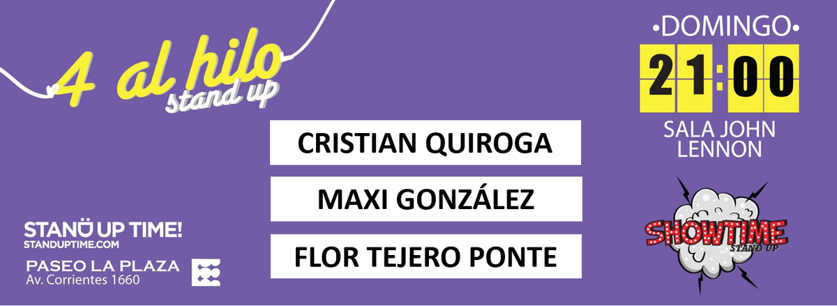 CAPITAL FEDERAL!! Domingo 21 hs #StandUp en <a href="/TheCavernBA/">The Cavern Bs As</a> (Corrientes 1660) c <a href="/FlopiTP/">Flor Tejero Ponte ⭐️⭐️⭐️</a> <a href="/cocosarli/">Maxi González</a> y @soyesvenson