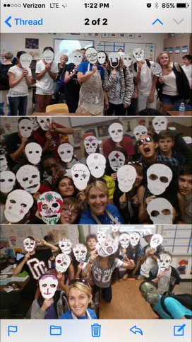 Masks of the Dead at DVMS created by our fabulous Art Teacher Ms. Kristen Cochran! GO COLTS! #thecoltway