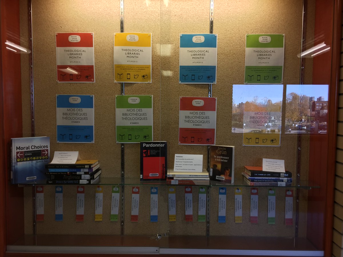 ustpaul_ca's tweet photo. Notre vitrine @ustpaul_ca pour le mois des bibliothèques théologiques! @yourATLA #TL2015 https://t.co/FxyDywrP2J