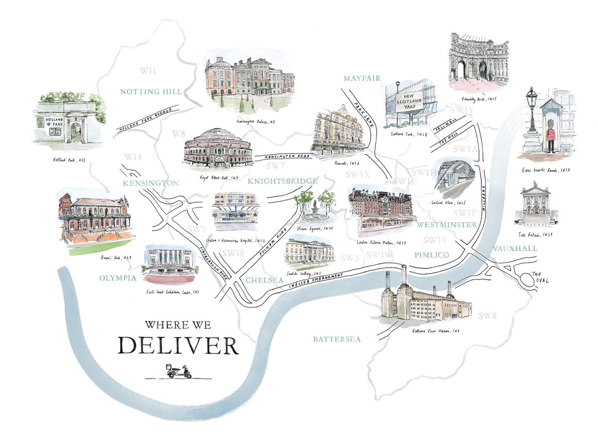 sparks_studio's tweet image. A beautiful new illustration of London for @ChelseaKitchen by our friend and collaborator @ZOEBARKERDRAWS