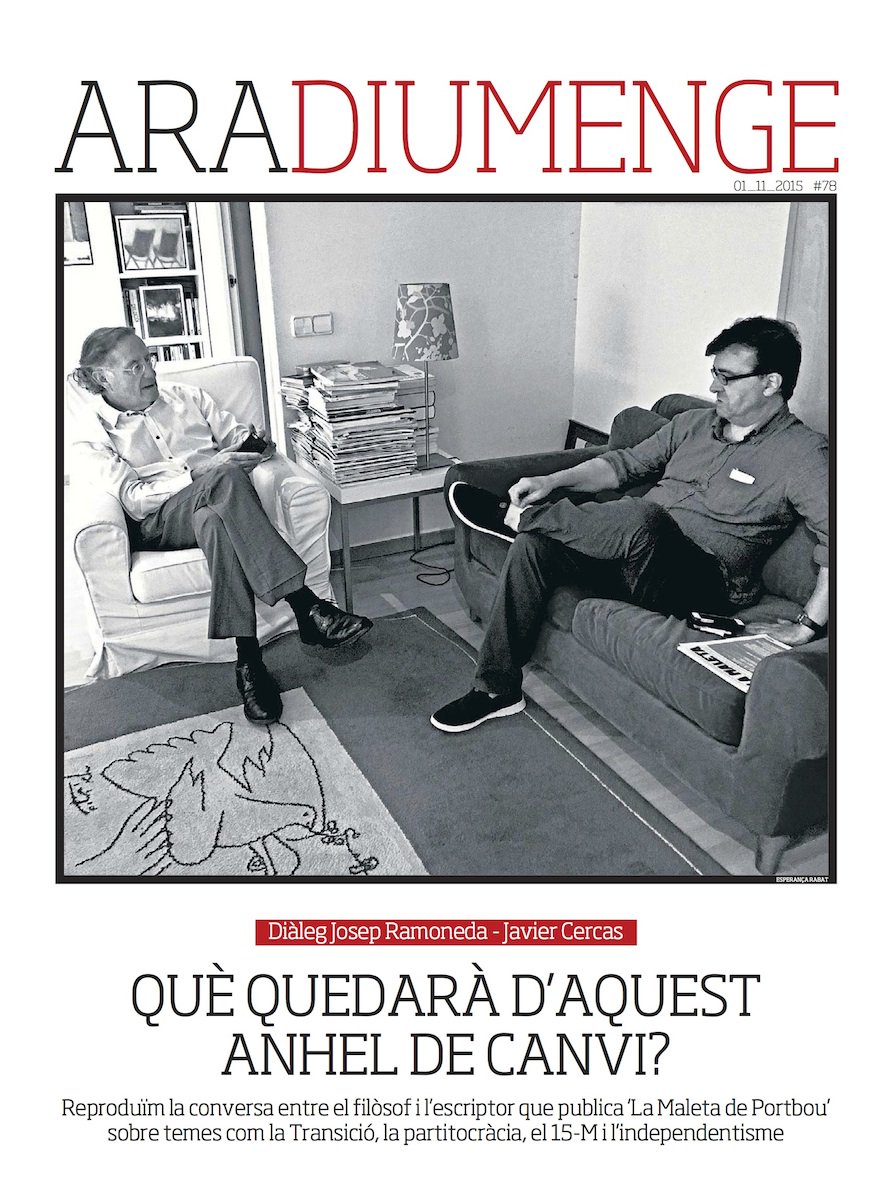 diariARA's tweet photo. "Què quedarà d'aquest anhel de canvi?": diàleg entre Ramoneda i Cercas, a l'ARA Diumenge https://t.co/octM7vlmNp https://t.co/KW1qWpoeNU