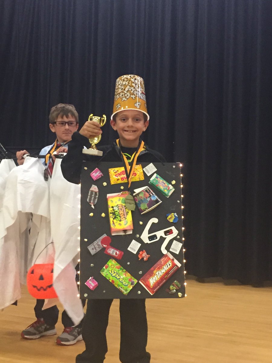ROEaston's tweet photo. Congrats to our 1st 3rd gr. costume winner! - Quinton McStowe (movie theater floor) https://t.co/UYsEseHLrF