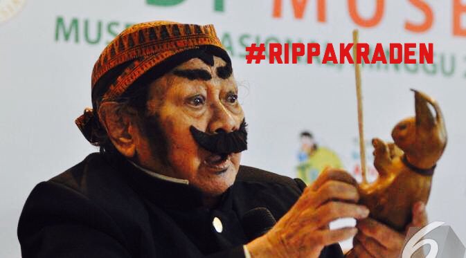 SeputarEvent's tweet photo. Innalillahi wa inna ilaihi Rojiun, turut berduka atas meninggalnya @drs_suyadi smg khusnul khatimah #RIPPakRaden https://t.co/JxXLSfuNAU
