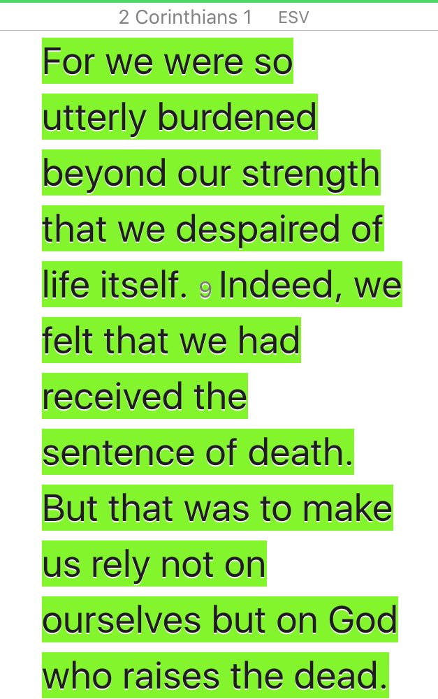 pastoremase's tweet photo. God DOES allow on us MORE than we can bear for a glorious reason! #2Corinthians #scriptureincontext https://t.co/Z4trS2YzfE