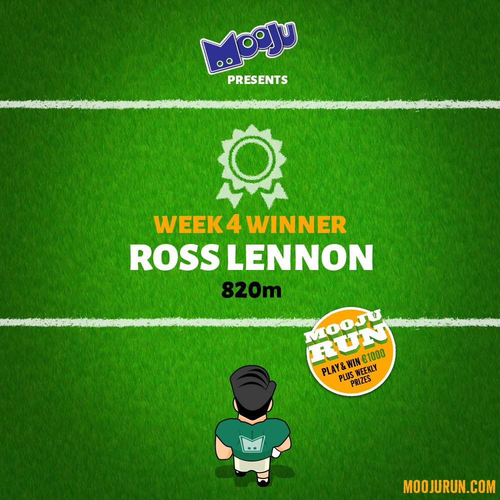 MoojuMilk's tweet photo. Congratulations to our week 4 winner Ross Lennon, you have won €100 One4all voucher. Mail your details #MoojuRun https://t.co/5gDeYLDMY0