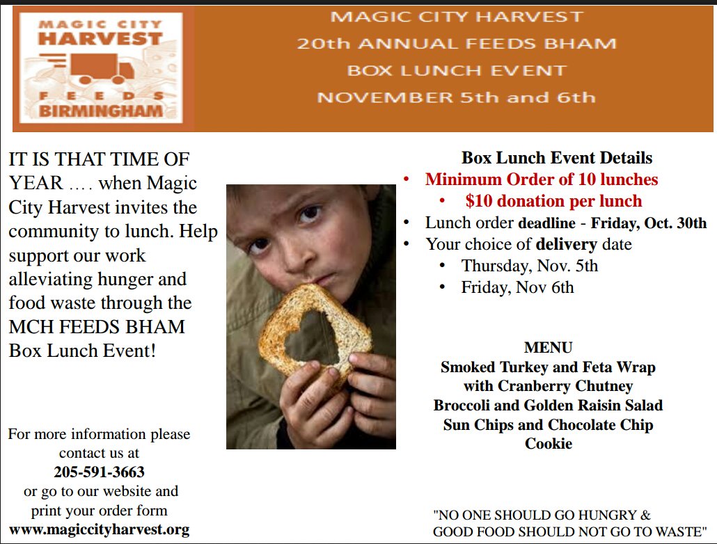 MagicHarvest's tweet photo. Help the hungry by ordering box lunches! Today is the LAST DAY! #MCHcanhelp and so can you! https://t.co/jum1J6qtDM