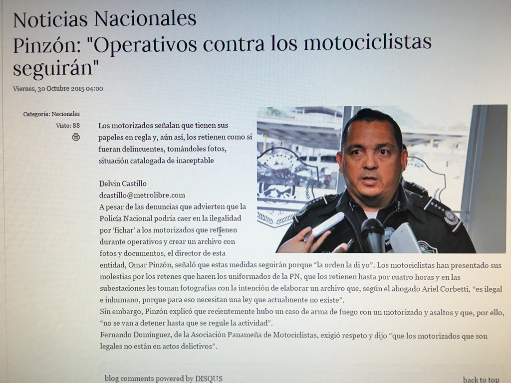 Bueno ya saben, los operativos ilegales a las motos siguen porque el Sr <a href="/omarpinzonpma/">Omar A. Pinzón M.🇵🇦</a> LO DICE!! <a href="/AlvaroAlvaradoC/">Alvaro Alvarado - Noticias 180 Minutos/ Sin Rodeos</a>