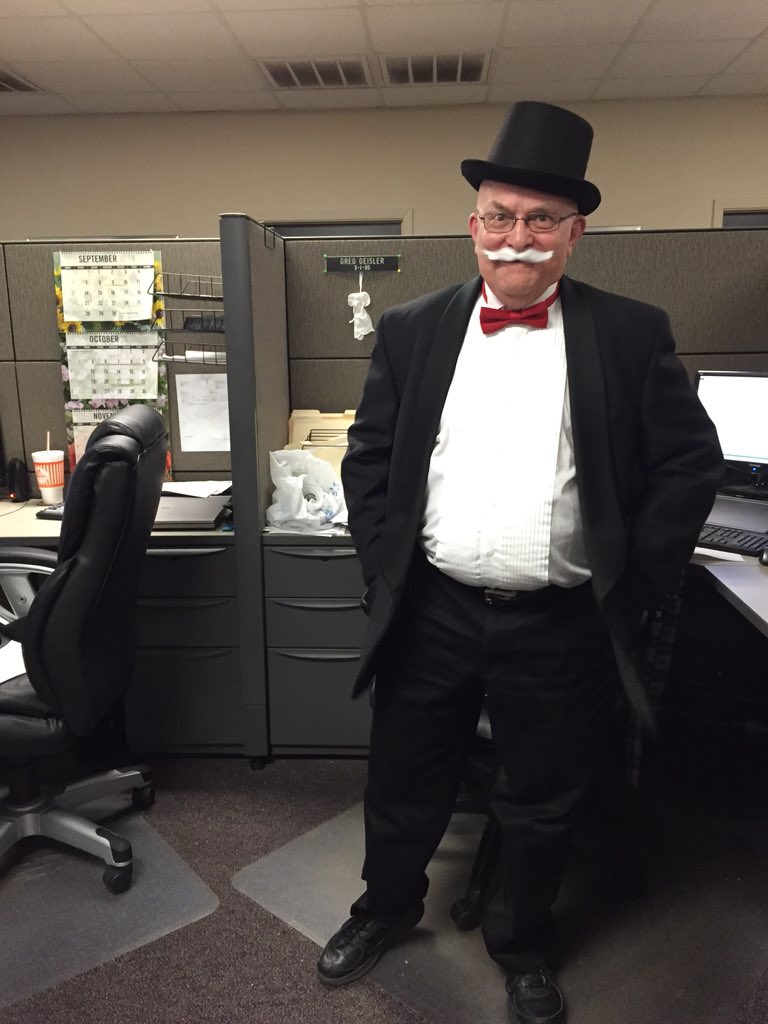 HortPrinters's tweet photo. Another great #Halloween at Hort Printers and @IntegraColor! #Gumby caught in the act! #Minions #80s #monopoly https://t.co/JwIr7zrsFO