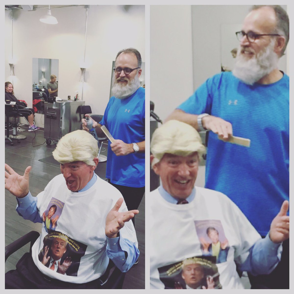 822Broadway's tweet photo. Doing the 'do on the Donald at 822. We love Halloween! #okc #halloween #autoalleyokc https://t.co/UYSgbE1rAD