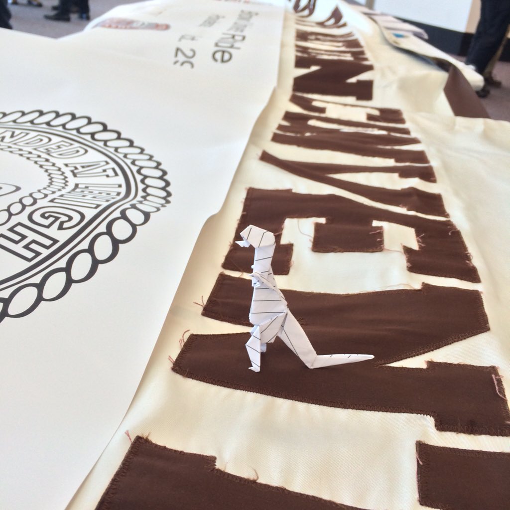 las3rjock's tweet photo. TauBetasaurus Rex loves banners! #TBPconv https://t.co/GdhVBQqepS