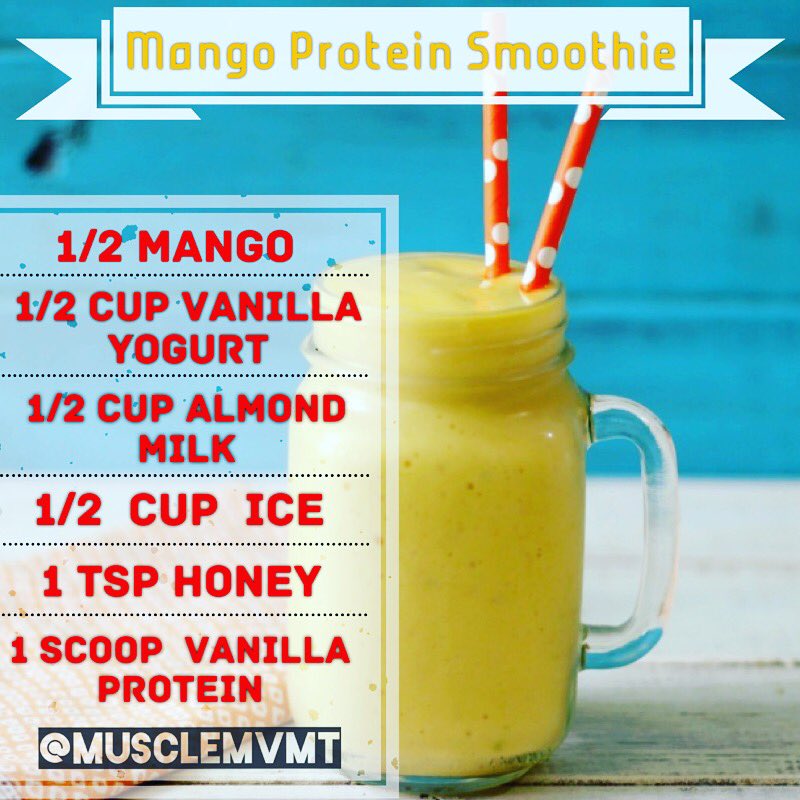 musclemvmt's tweet photo. Mango Protein Smoothie❗️

⭕️See photo for Ingredients

#mango #protein #smoothie #healthydrinks #nutritious #stayfit https://t.co/I5lbJquVlb