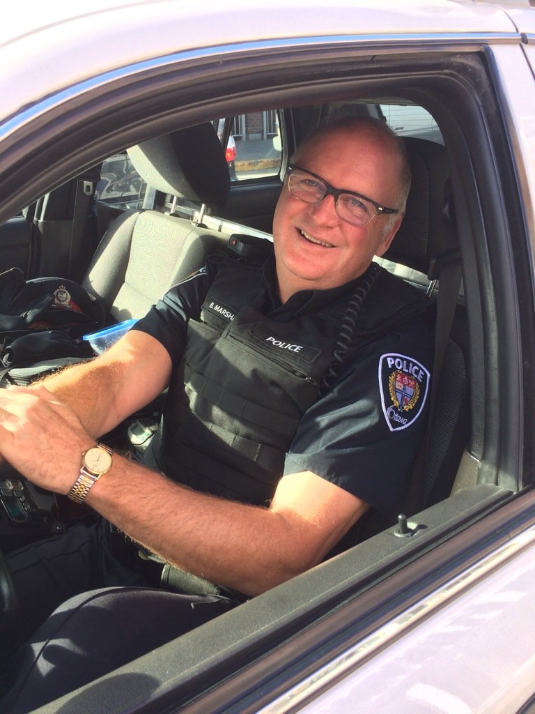 KatieGriffinCTV's tweet photo. Is @JJCTV dressing up as a police officer for #Halloween?! Nope, that's Const. Bruce Marshall @OttawaPolice https://t.co/kfmhl8XEQ7