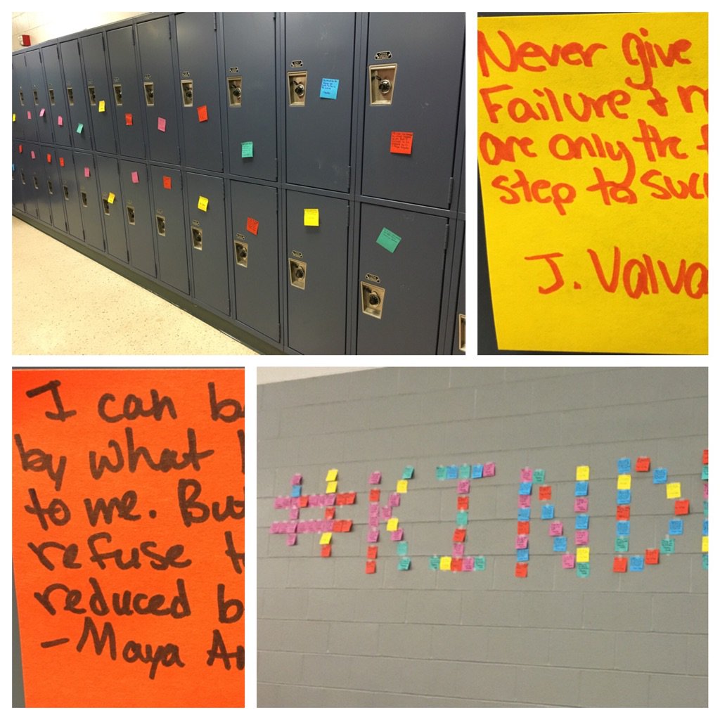 EAST_HAWKS's tweet photo. WOW.....handwritten motivational quote on EVERY LOCKER this morning at East! Thank you Olivia Diehl and your team! https://t.co/epUsfhEE8x