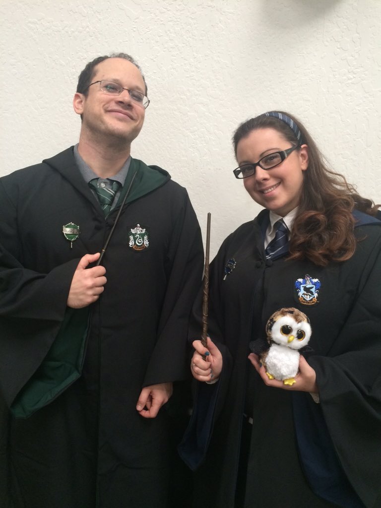 CeeCeePMS's tweet photo. #UbiSF Halloween!!! Ghostbuster @DanAmrich and @timmy_dont and myself as Hogwarts students! https://t.co/183CJ3Uk7o