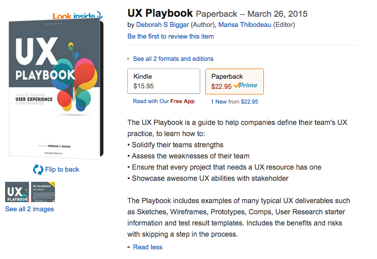 After months of preparation, the long awaited UX Playbook is finally here and available on Amazon!