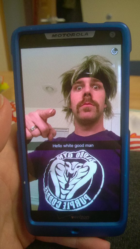 valkyriepunch's tweet photo. My brother is killin it as White Goodman 😂 #sidephone https://t.co/tNASNiRKID