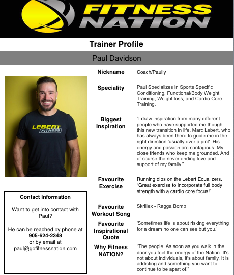 GofitnessNATION's tweet image. #trainerprofile Paul Davidson