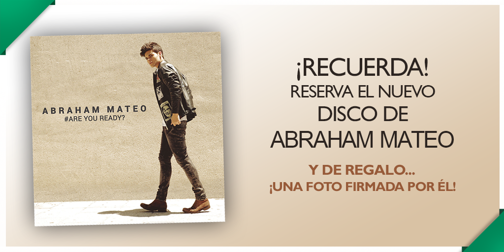 elcorteingles's tweet photo. Reserva el nuevo disco de @AbrahamMateoMus y recíbelo firmado por él :) https://t.co/qHmJ5aEfTa #AreYouReady https://t.co/WgzBGhvvK8