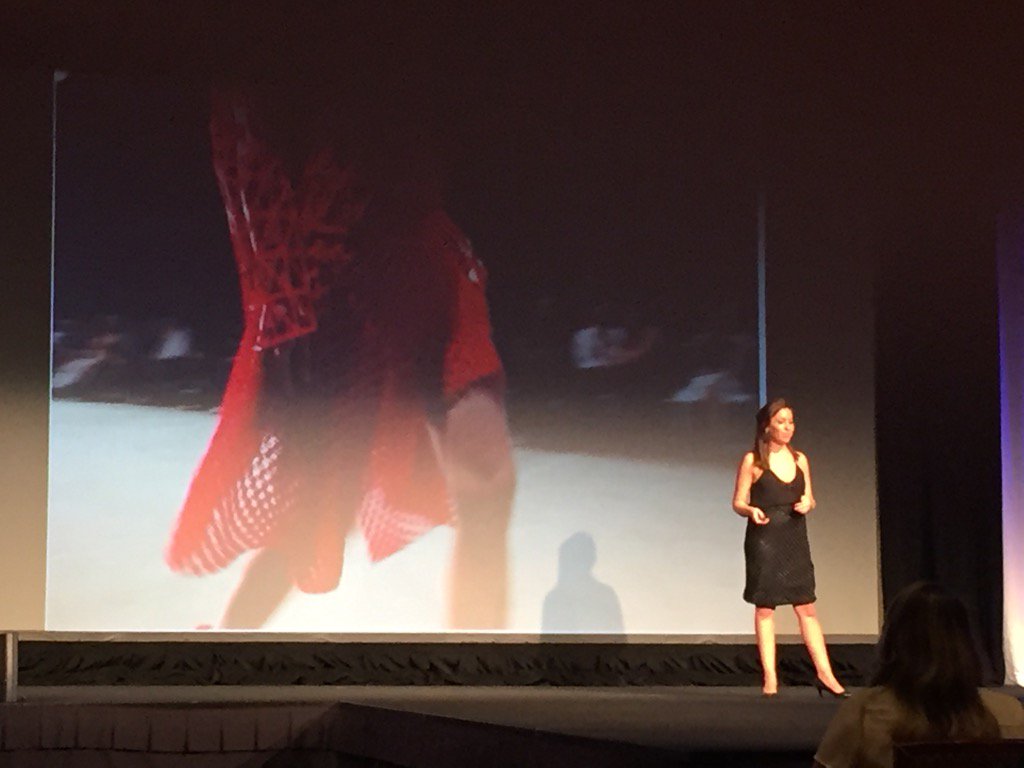 lesliehand's tweet photo. @danitpeleg3d talking about her fashion collection #3dprinting 100% printed at home @GerberTech #ideation2015 https://t.co/mILAOu9f1L