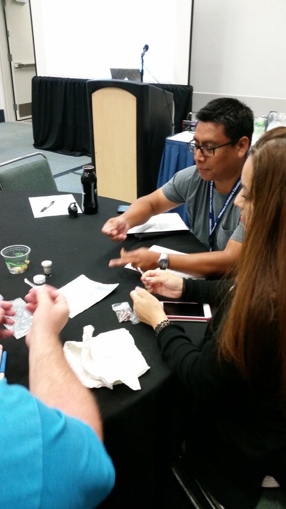 ScienceMelanie's tweet photo. Sweetwater Teacher Jewyl Clarke presents Contextual Chemistry #cascience15 #suhsd #STEMsweet @haspi #ngss https://t.co/4zzpIveJ6K
