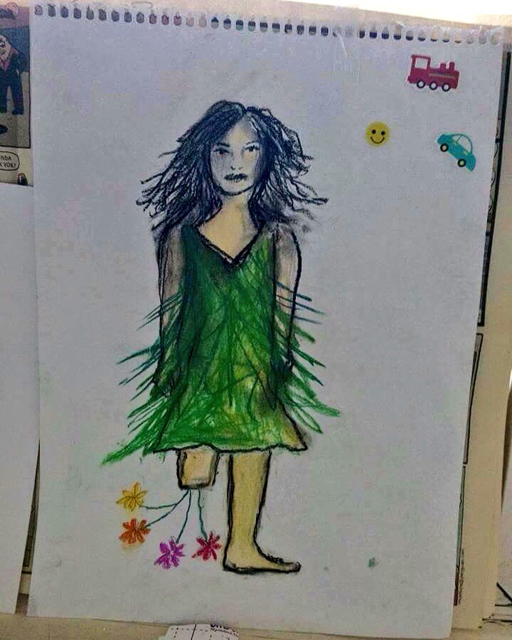 ferhatttunc's tweet photo. Ankara katliamında sağ bacağını kaybeden Günay Karakuş'un hastahane de çizdiği resim. #unutmayanlarHDPdiyor https://t.co/UP390GMe2v