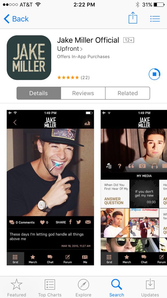 ygsophiaa's tweet photo. It downloadingggg🎉 #JakeMillerApp @jakemiller https://t.co/wI7jWJlonK